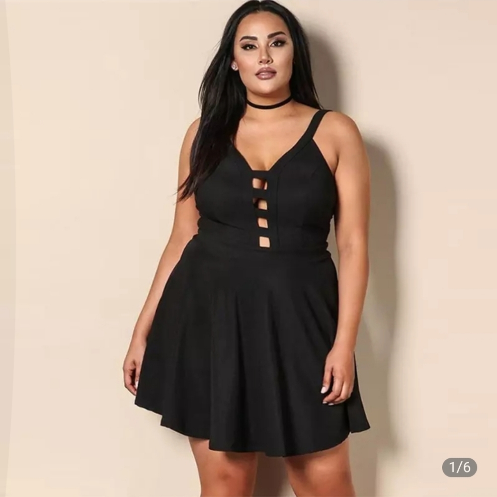 Black cutout skater dress sz large